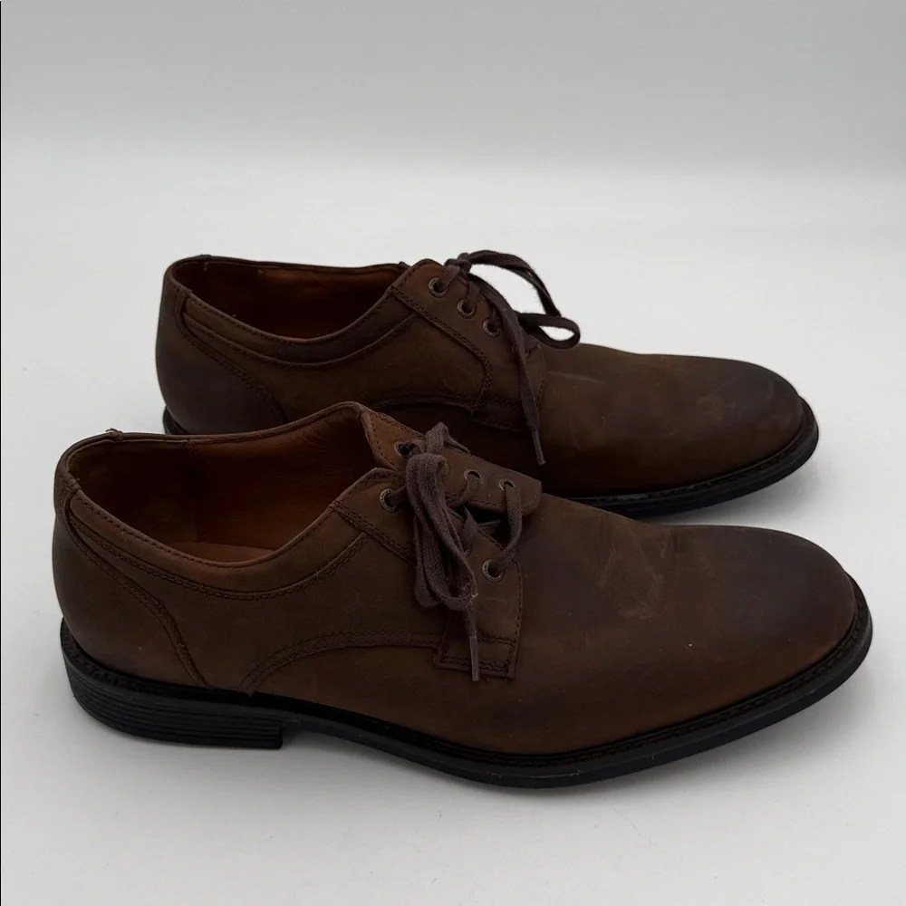 Johnston & Murphy Dark Brown Leather Oxfords Mens 10.5M casual office retro Y2K